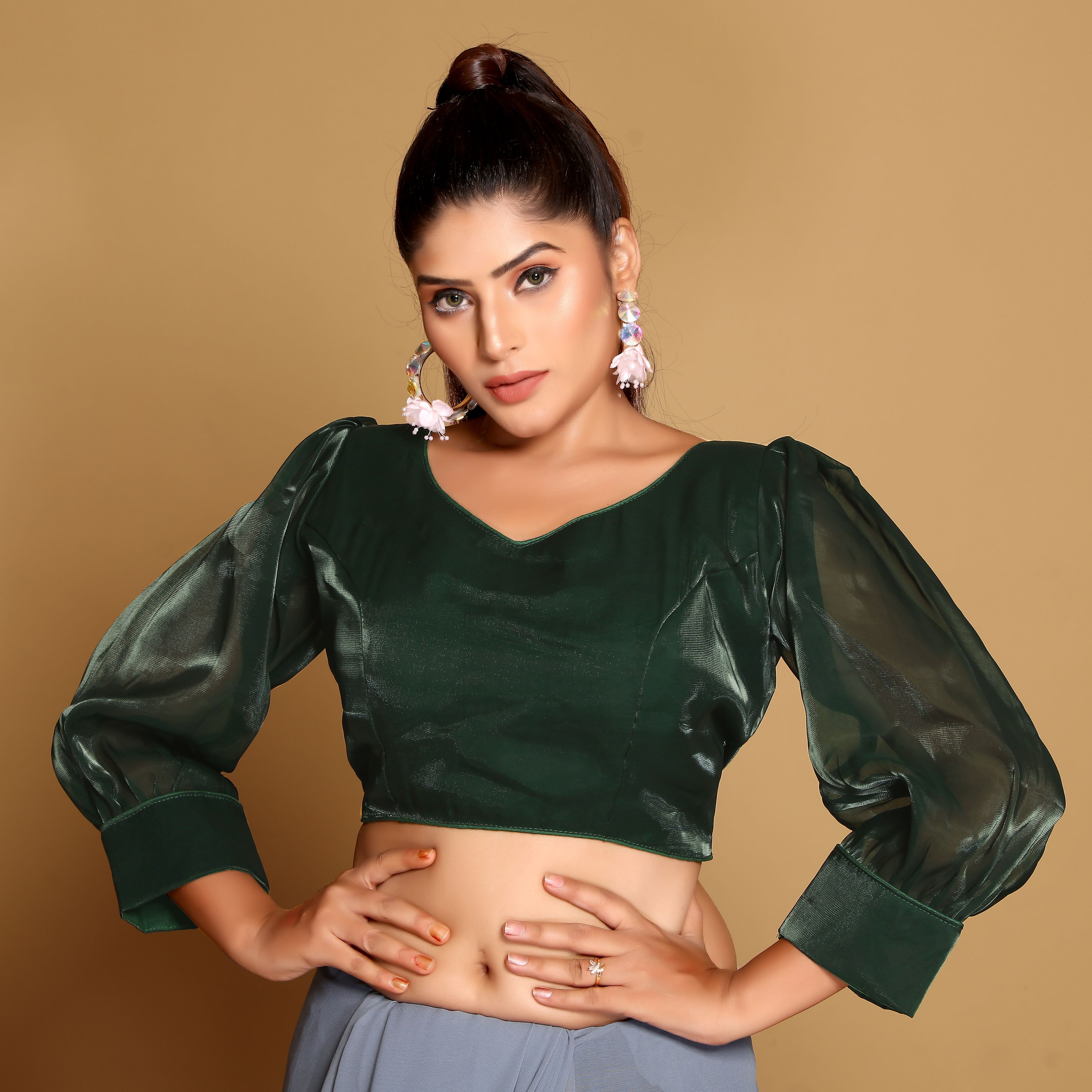 Sweetheart Neck Women Blouse-image-44