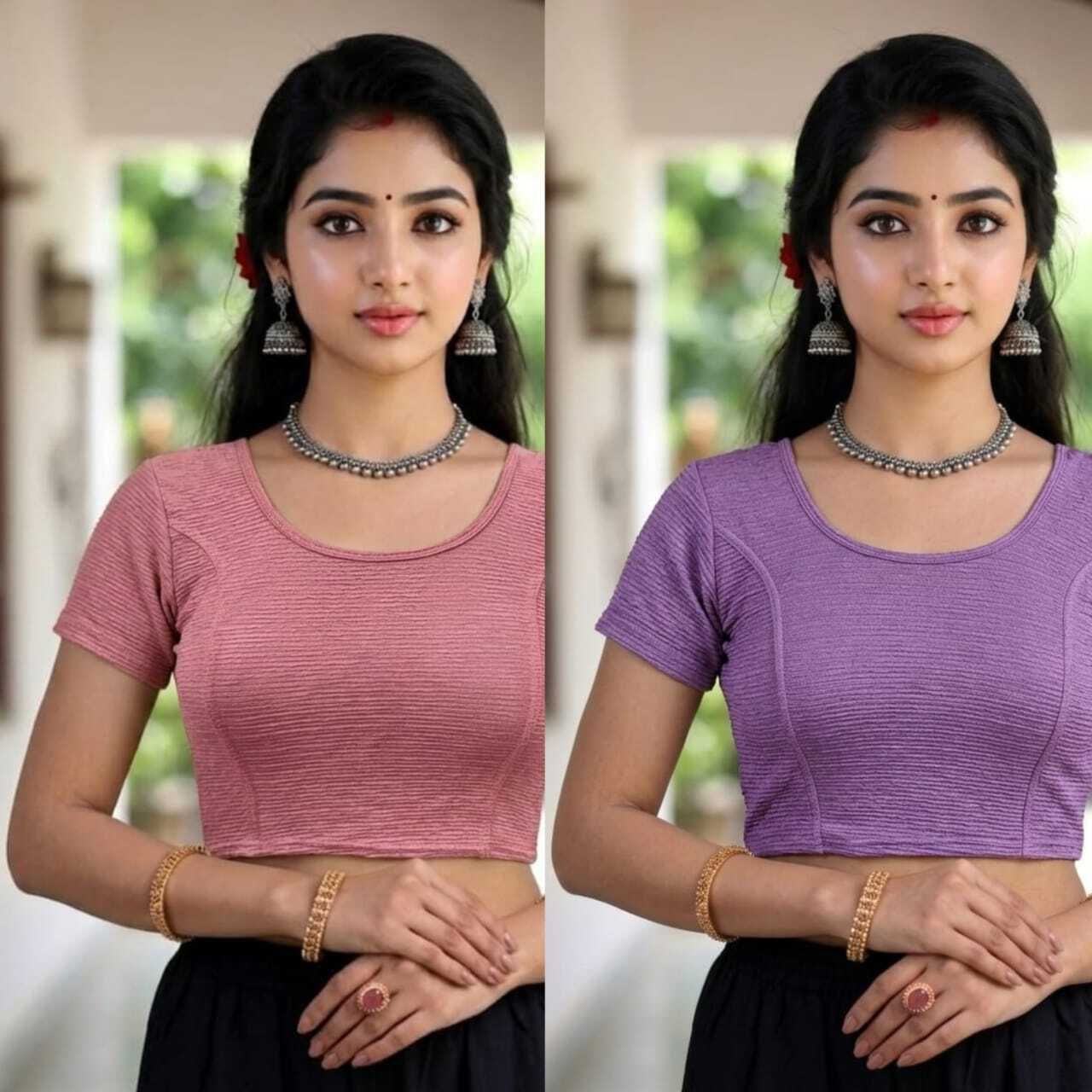 Round Neck Women Blouse-image-7