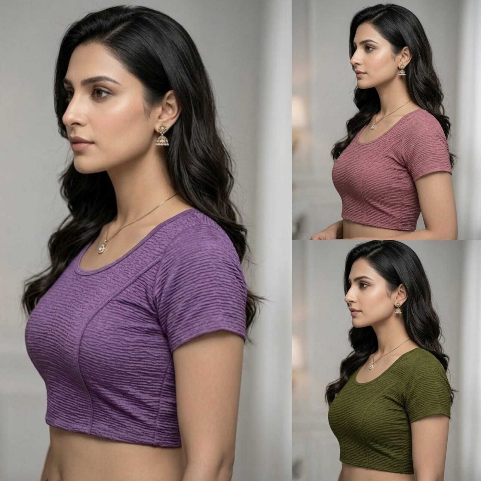 Round Neck Women Blouse-image-4