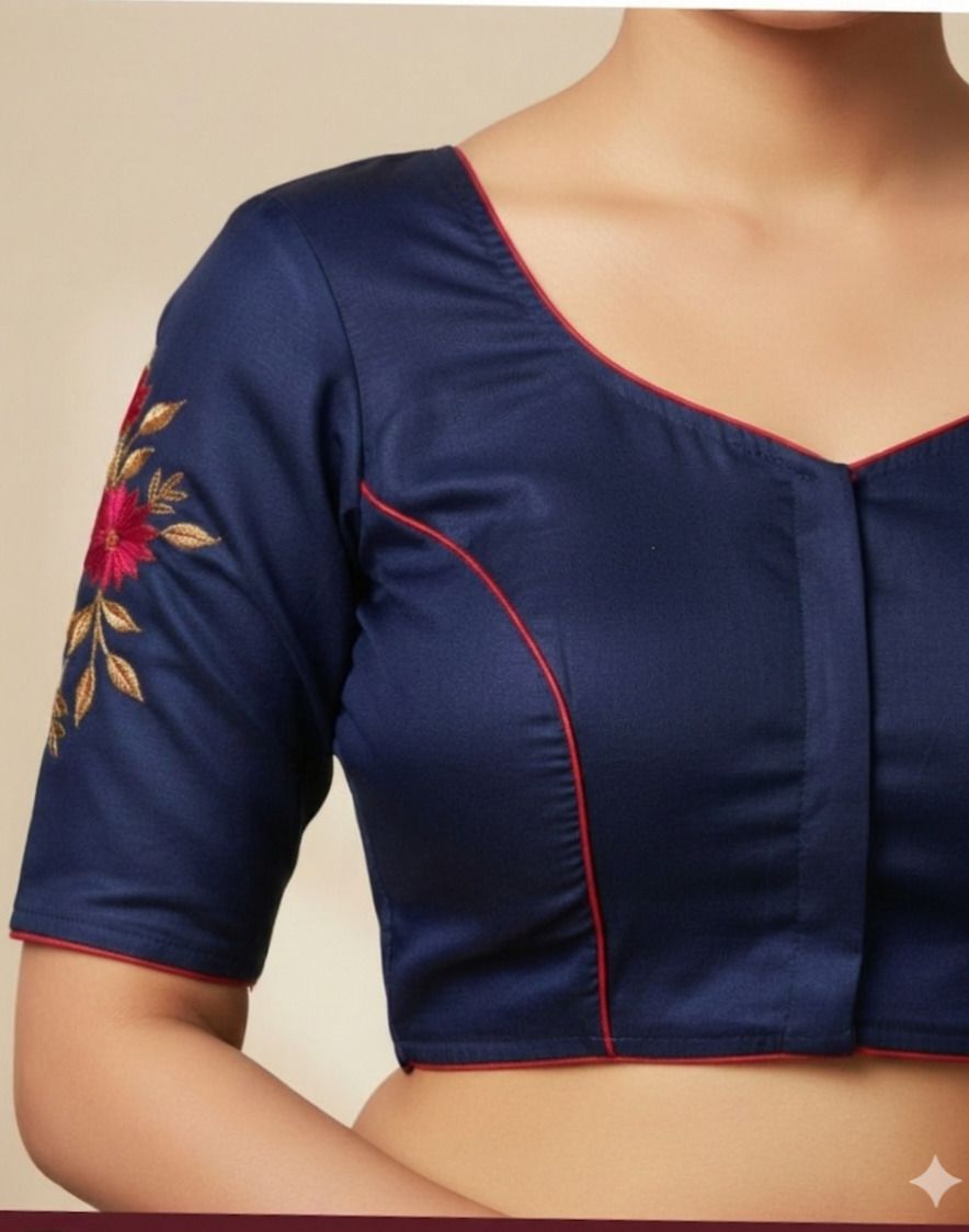 sui dhaga butique Round Neck Women Blouse-picture-13