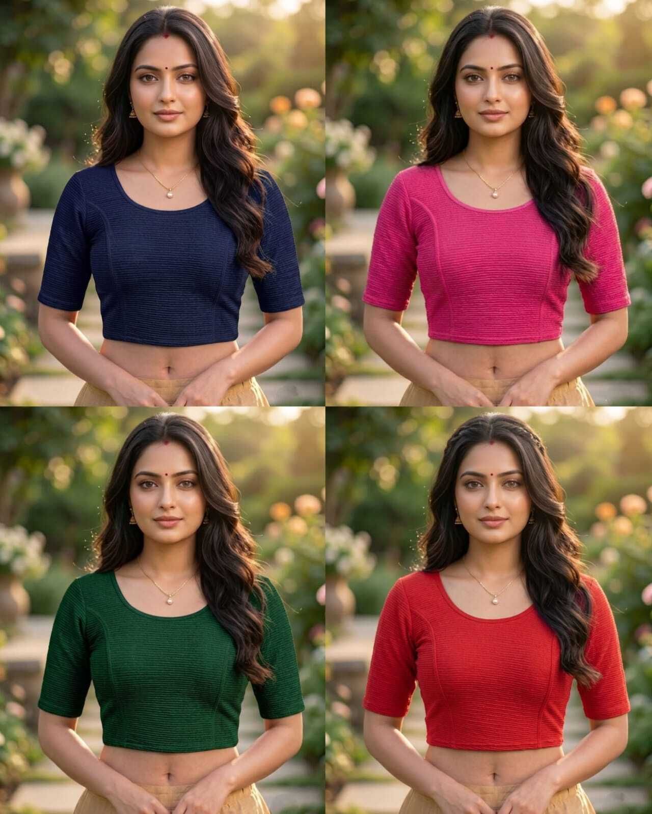 Round Neck Women Blouse-image-10