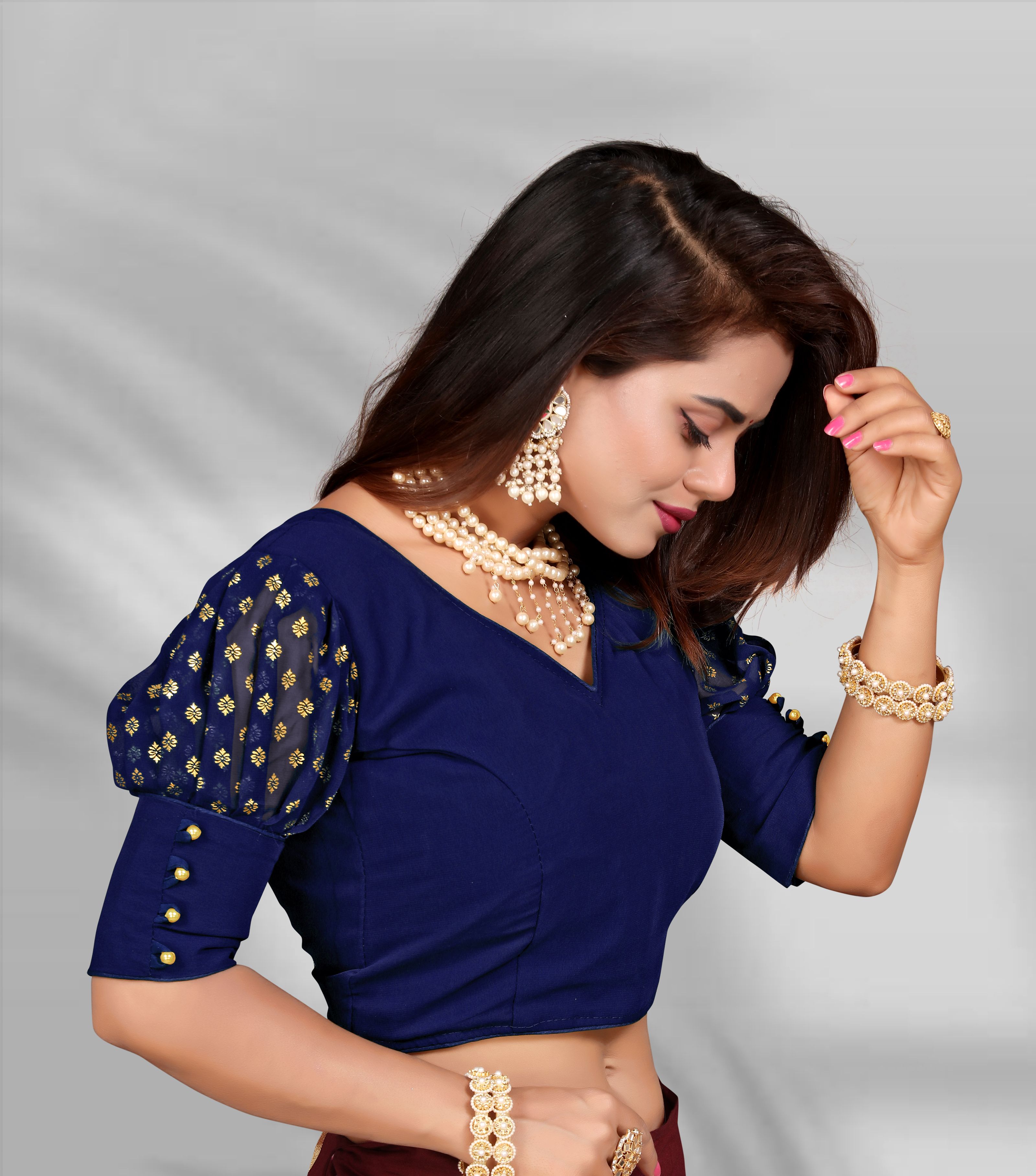 V-Neck Women Blouse-image-2