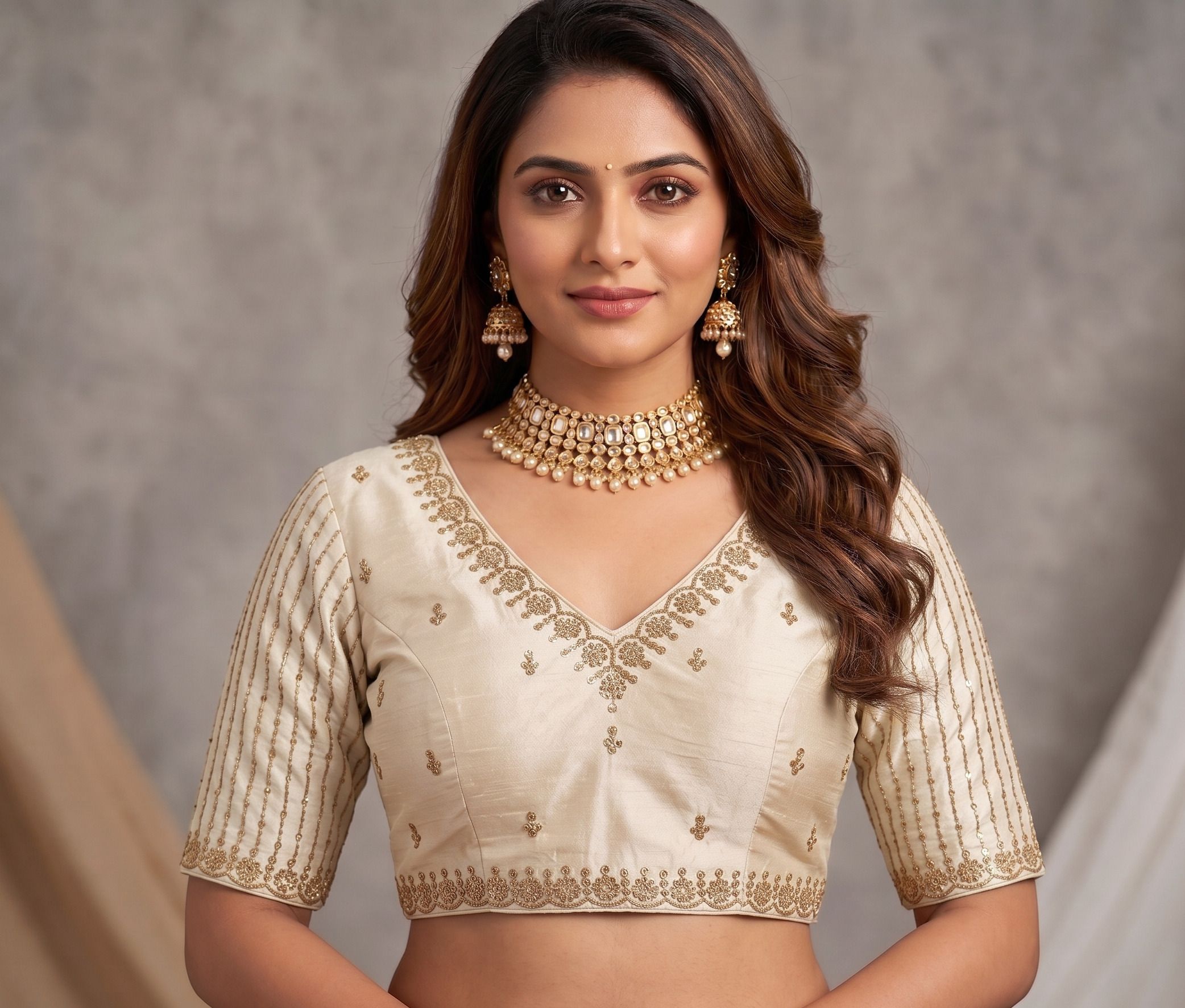 V-Neck Women Blouse-image-48