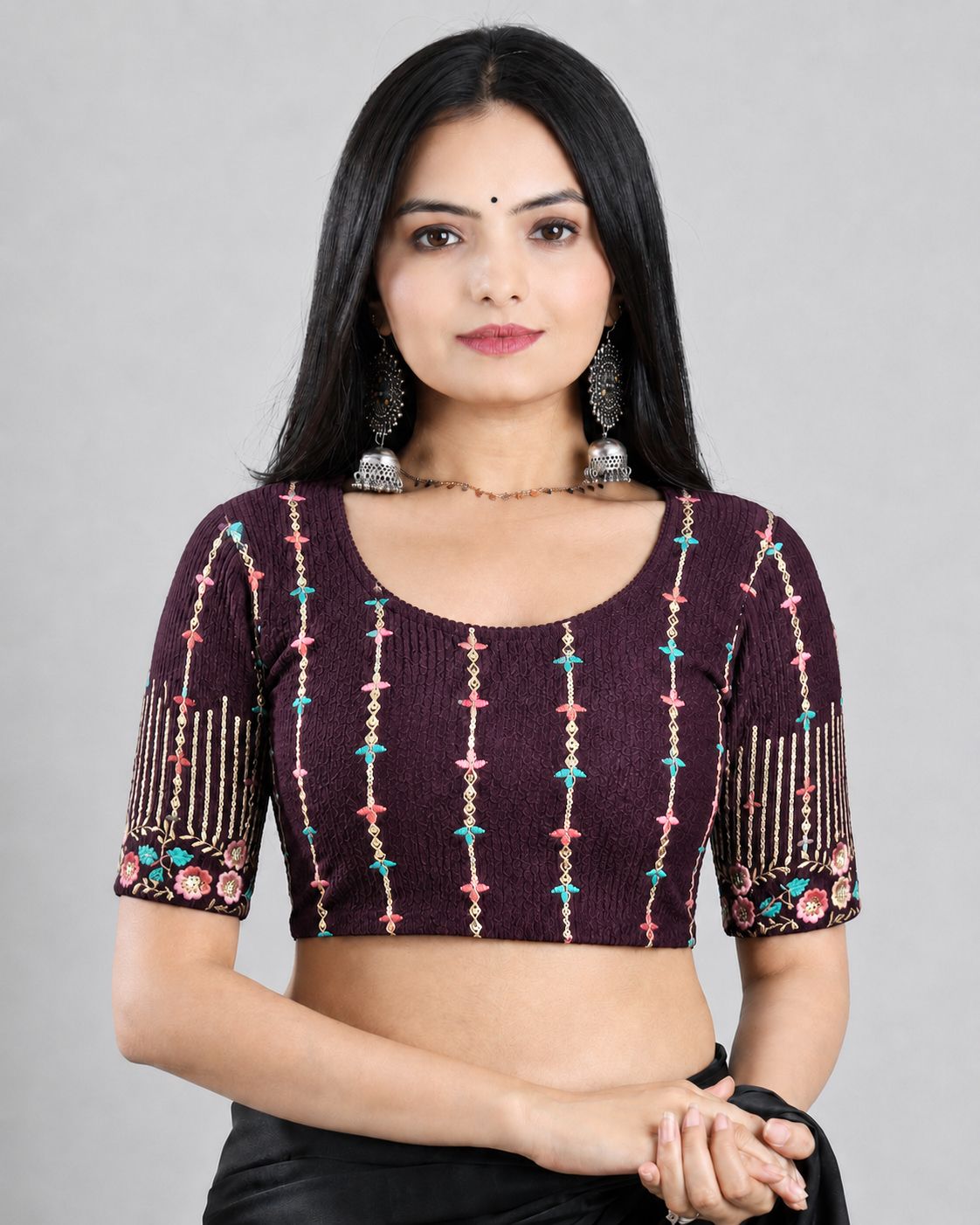 Round Neck Women Blouse-image-16