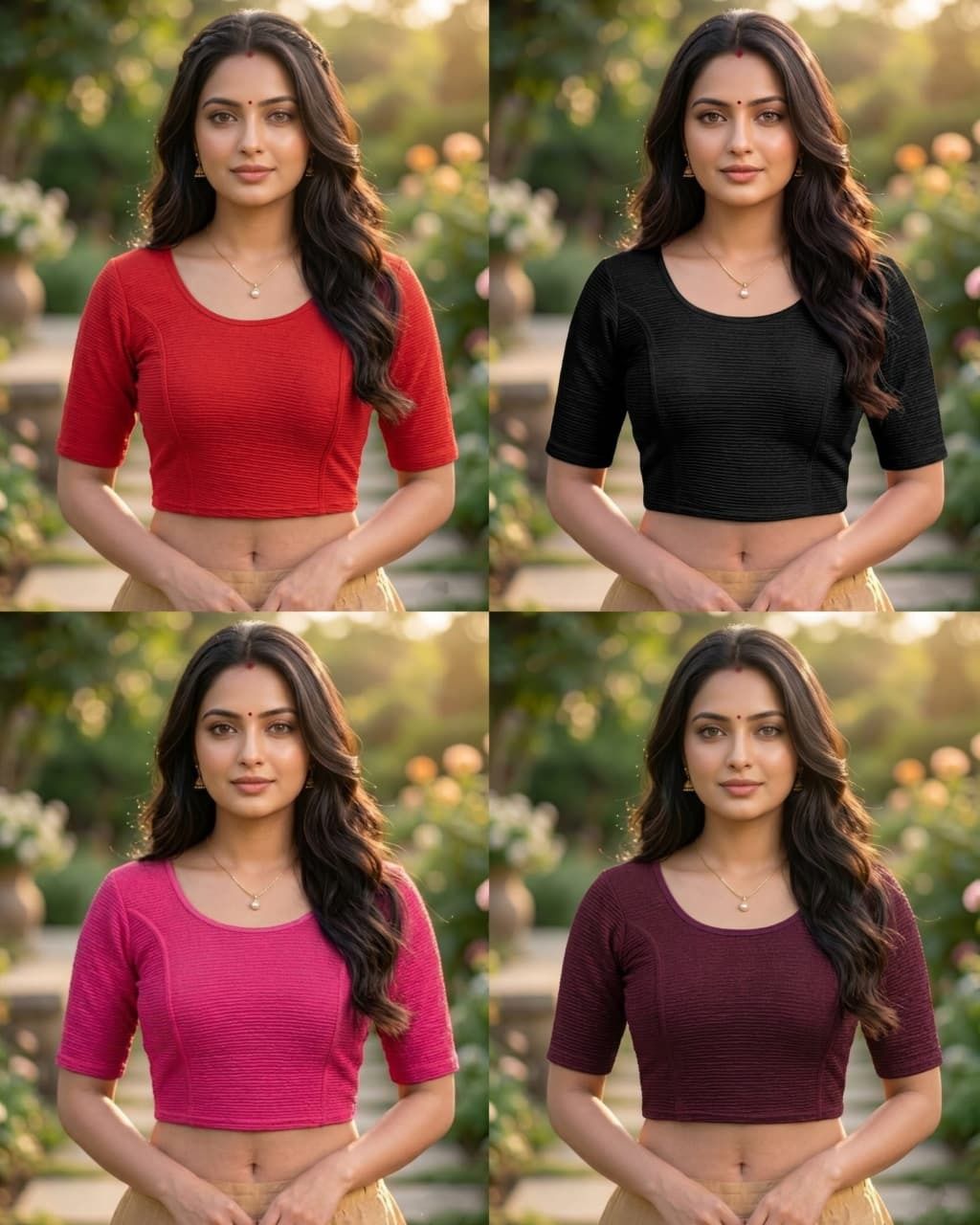 Round Neck Women Blouse-image-5