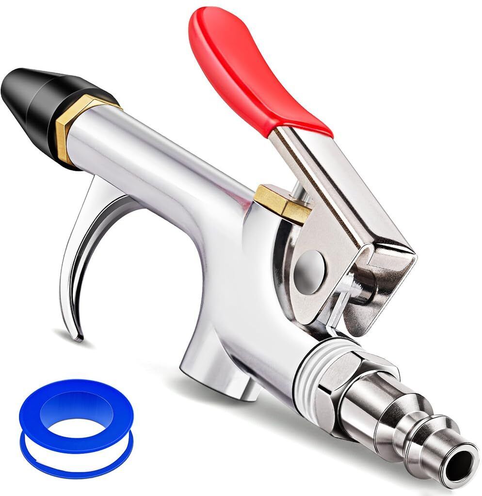 Air Blow Gun Kit with Rubber Tip Nozzle Quick Plug Connector for Air Compressor Air Blower-image-42