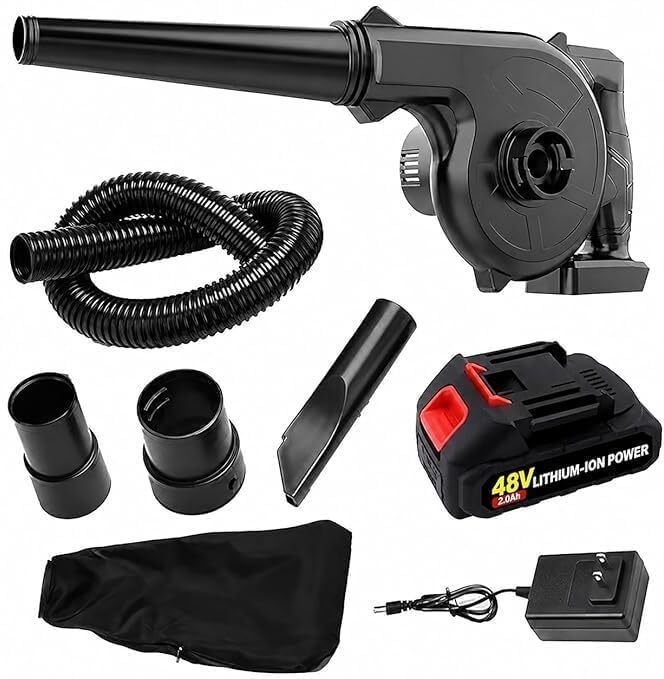 mokiria 2 in 1 Portable Blower Vacuum,Handheld with Variable Speed 48V 2-In-1 Cordless Electric Leaf Blower with Battery Power (Cordless Vacuum) Vehicle Interior Cleaner-picture-11