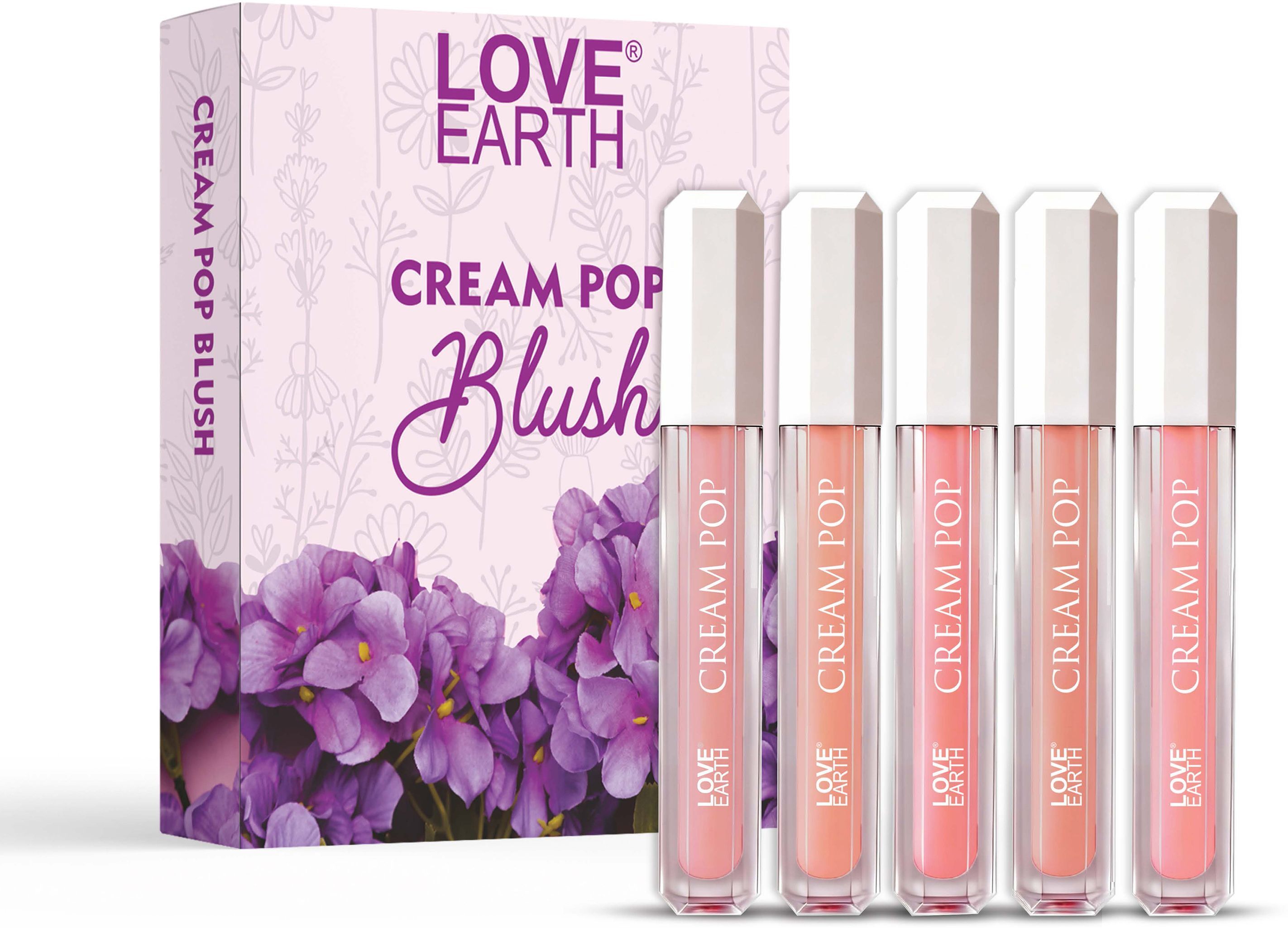 love earth Cream Pop Blush Pack of 5 | Hyaluronic Acid | Dewy Finish-picture-14