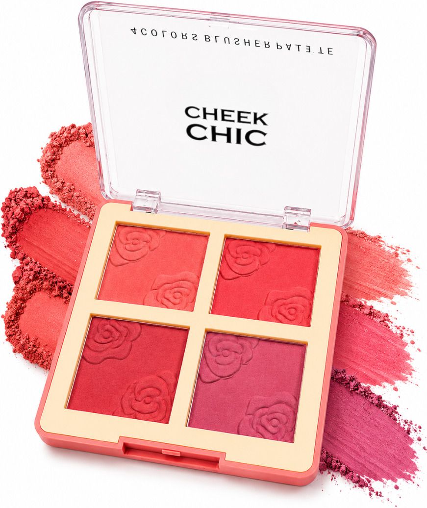 4-in-1 Chic Cheek Blush Palette | Multi-Shade Blendable Long Lasting Matte Blush-image-33