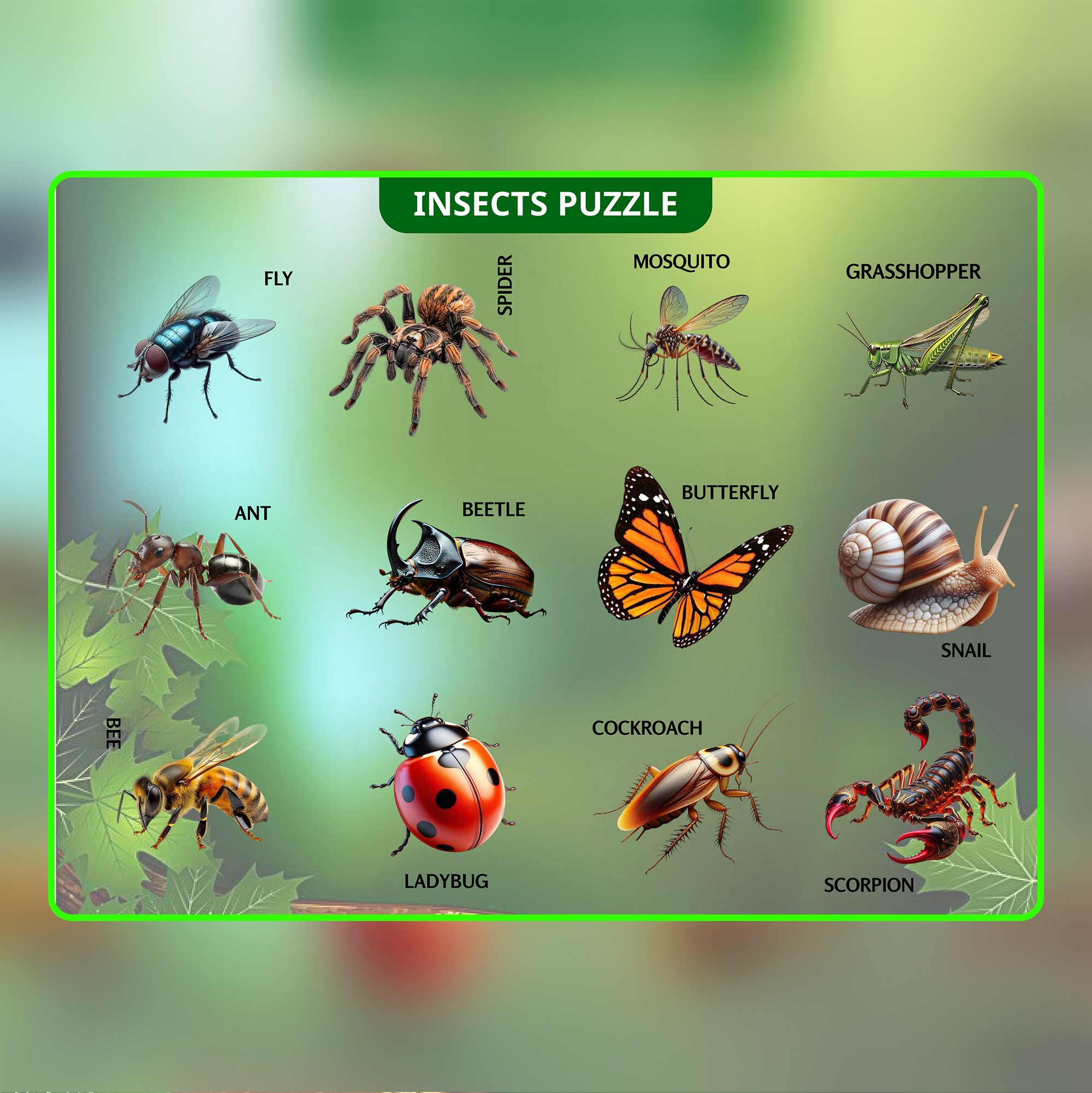 spkart Insects puzzle for 4+ year kids objects knowledge growing skills Educational Board Games-picture-1