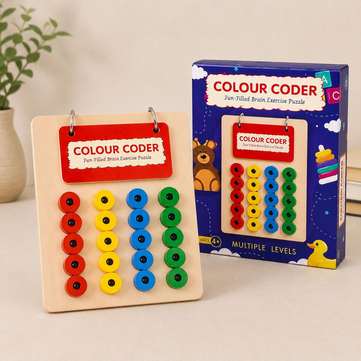 homentra Premium Wooden Colour Coder Board | Brain Development Toy for Kids Educational Board Games-picture-7