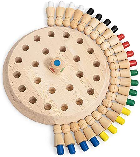 Wooden Memory Chess Game for Kids, Color Matching Brain Development Toy 14 cm Chess Board-image-45