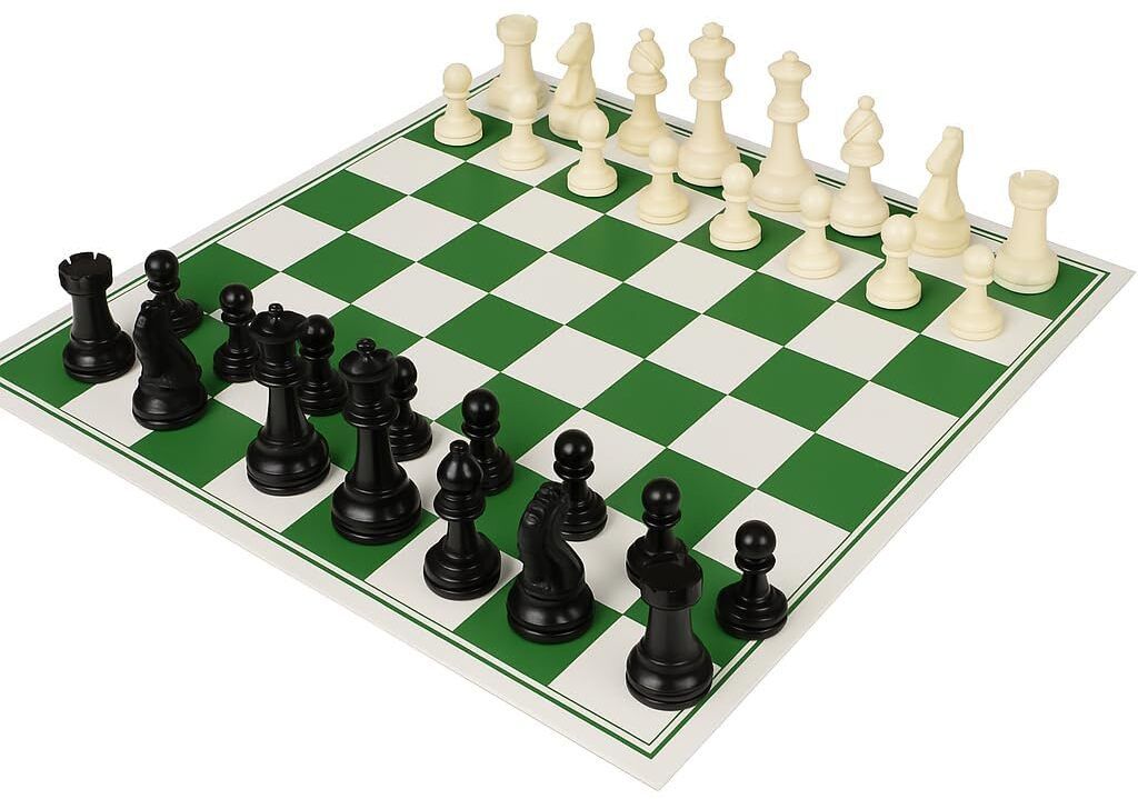 minimakers Vinyl Tournament Chess Set 18" Roll-Up Chess Board with Weighted Staunton Pieces Educational Board Games-picture-17