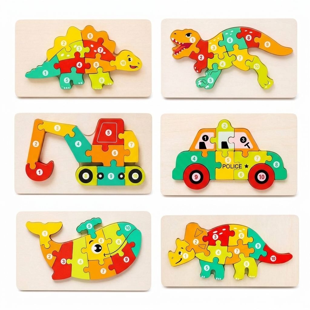 Wooden 3D Animal & Vehicle Puzzle Set For Boys & Girls-image-31