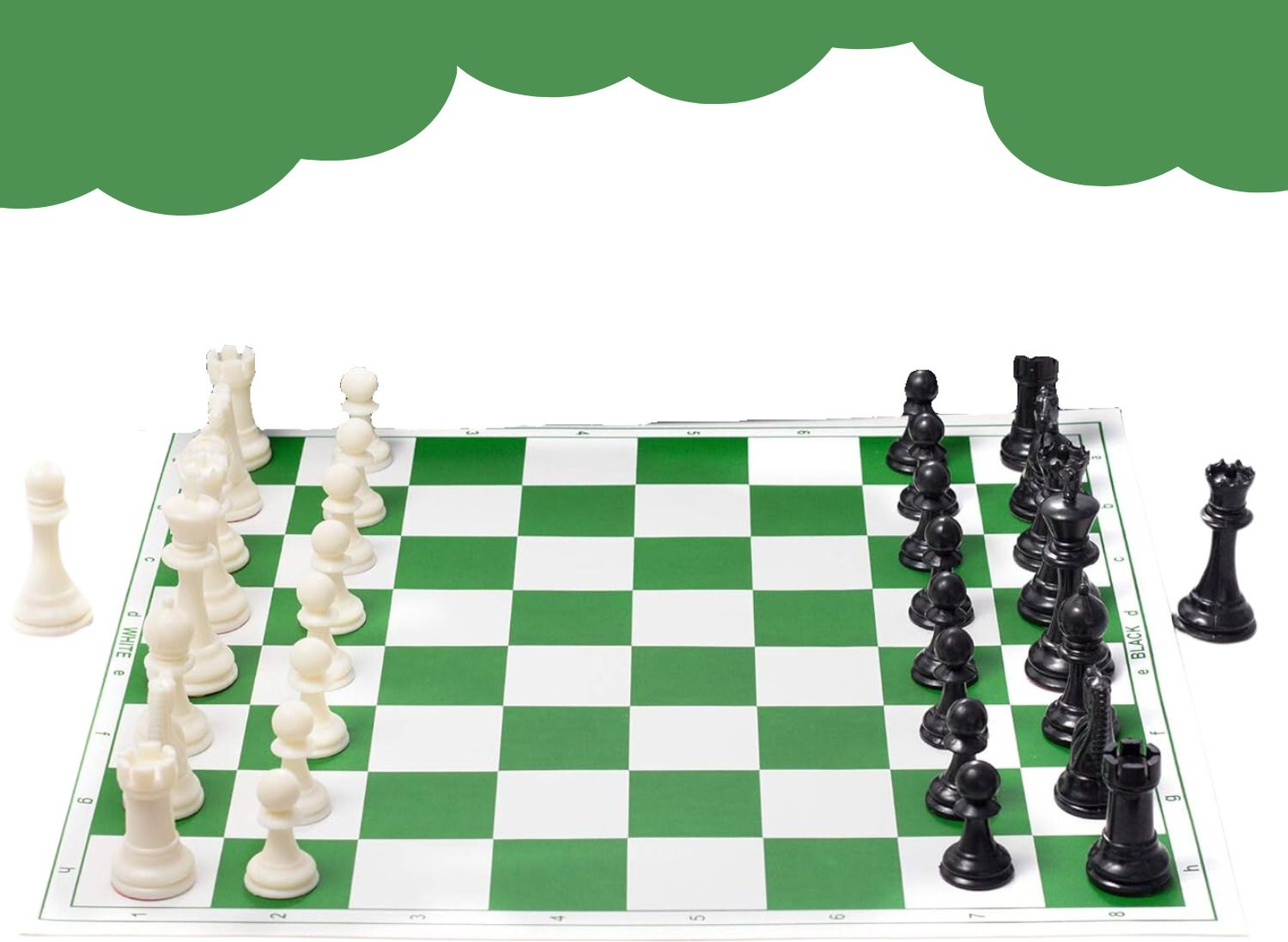 18'' x 18'' Premium Vinyl Foldable Chess Game, Solid Plastic Pieces Strategy & War Board Game-image-15