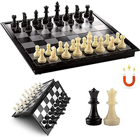 navrangi Magnetic Chess Set with Folding Board for Kids and Adults Air Football Board Game-picture-16
