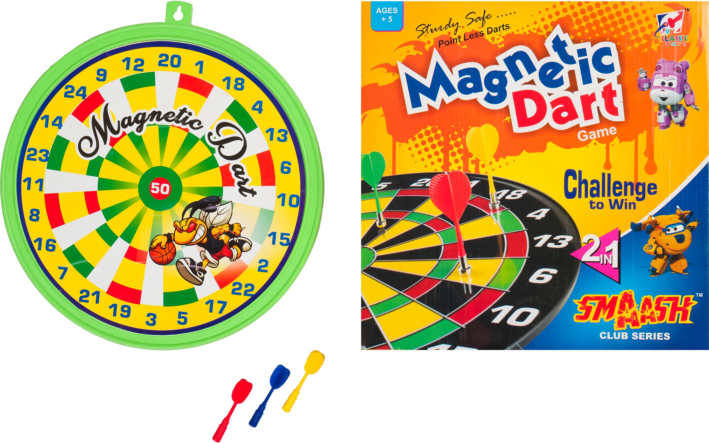 dandles Magnetic Dart Board Game Double Sided Magnet Board with 3 Darts 30 cm Dart Board-picture-44