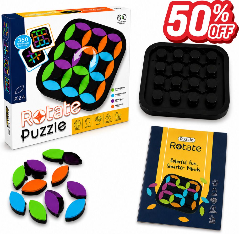 Rotate Puzzle Logic Brain Game with Challenge Book for Kids Age 6+ Educational Board Games-image-10