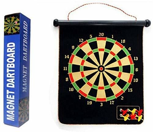 Double Sided Magnetic Dart Board Game with 4 Magnetic Darts 38 cm Dart Board