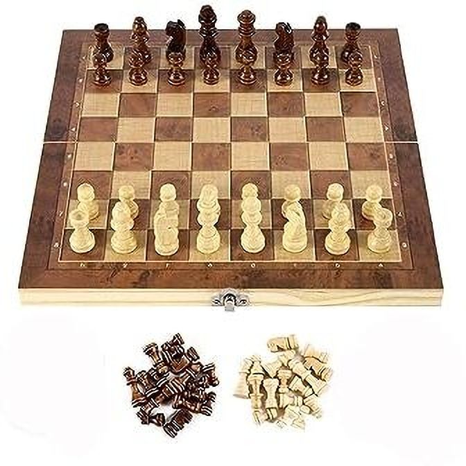 Wooden Box Chess Board With Wooden Chessmen Token Strategy & War Game Strategy & War Board Game