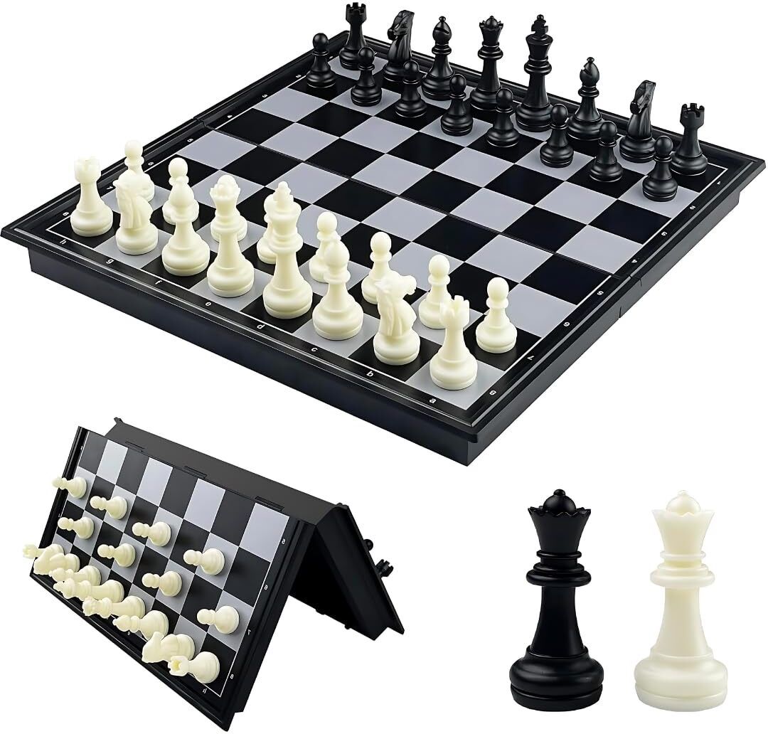 hirva creation Magnetic Folding Chess Set with Travel Case – Portable Game for 2 Players 4 cm Chess Board-picture-17