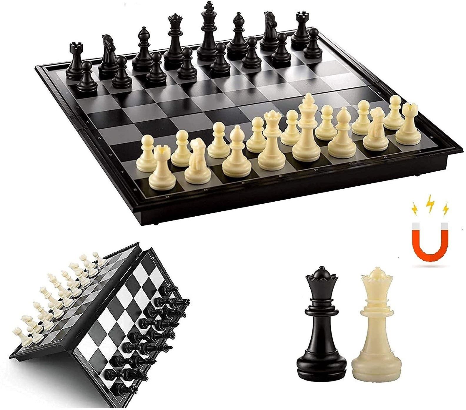 Chess Board Magnetic Chess Set with Folding Chess Board Travel Toys Educational Board Games