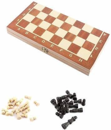 ananya toys wooden 3 in 1 chess board Strategy & War Games Board Game Strategy & War Game 4 cm Chess Board-picture-40