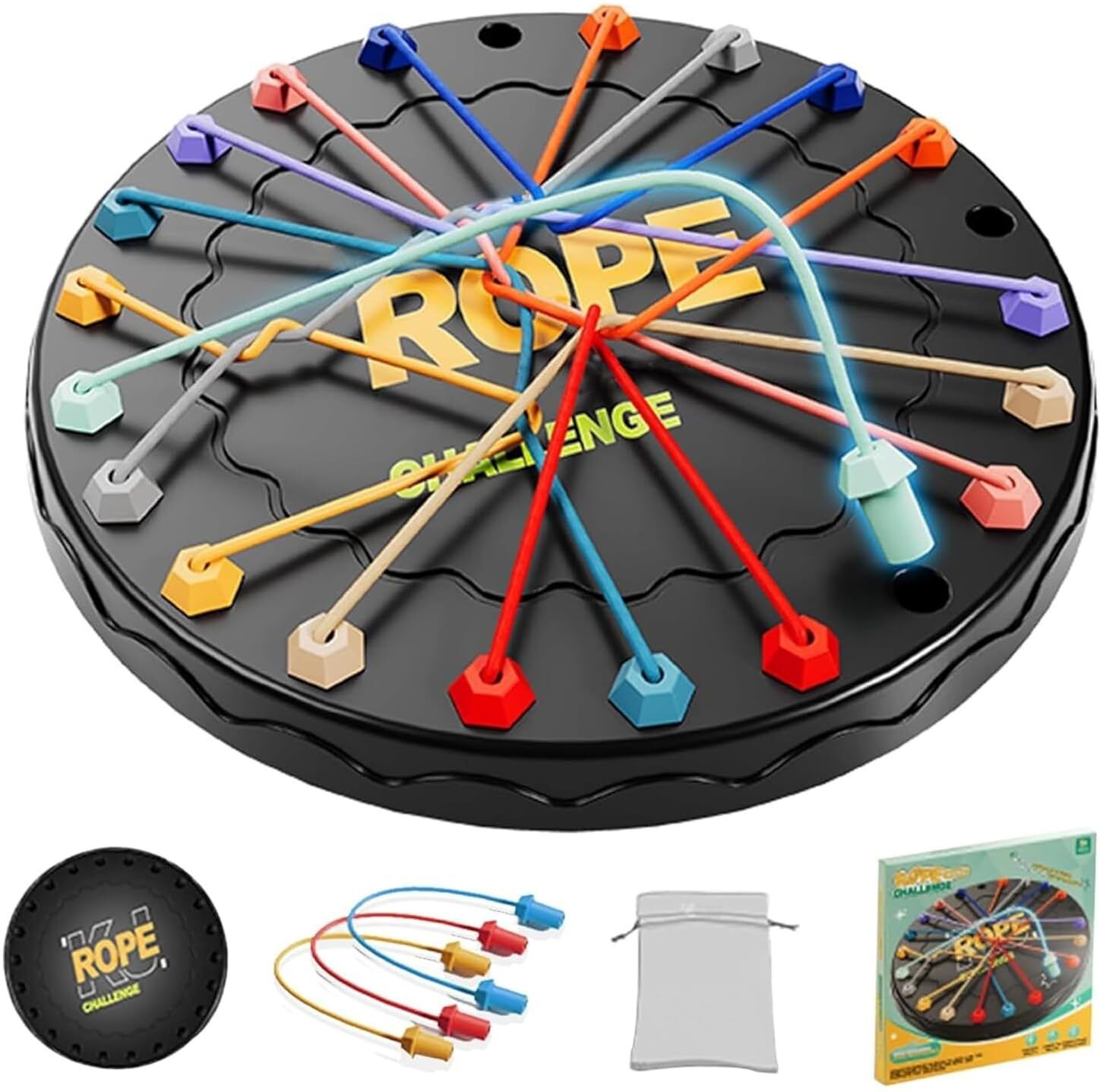 NICKSPOOL Rope Challenge Strategy Board Game with Elastic Cords for Family Fun-image-3