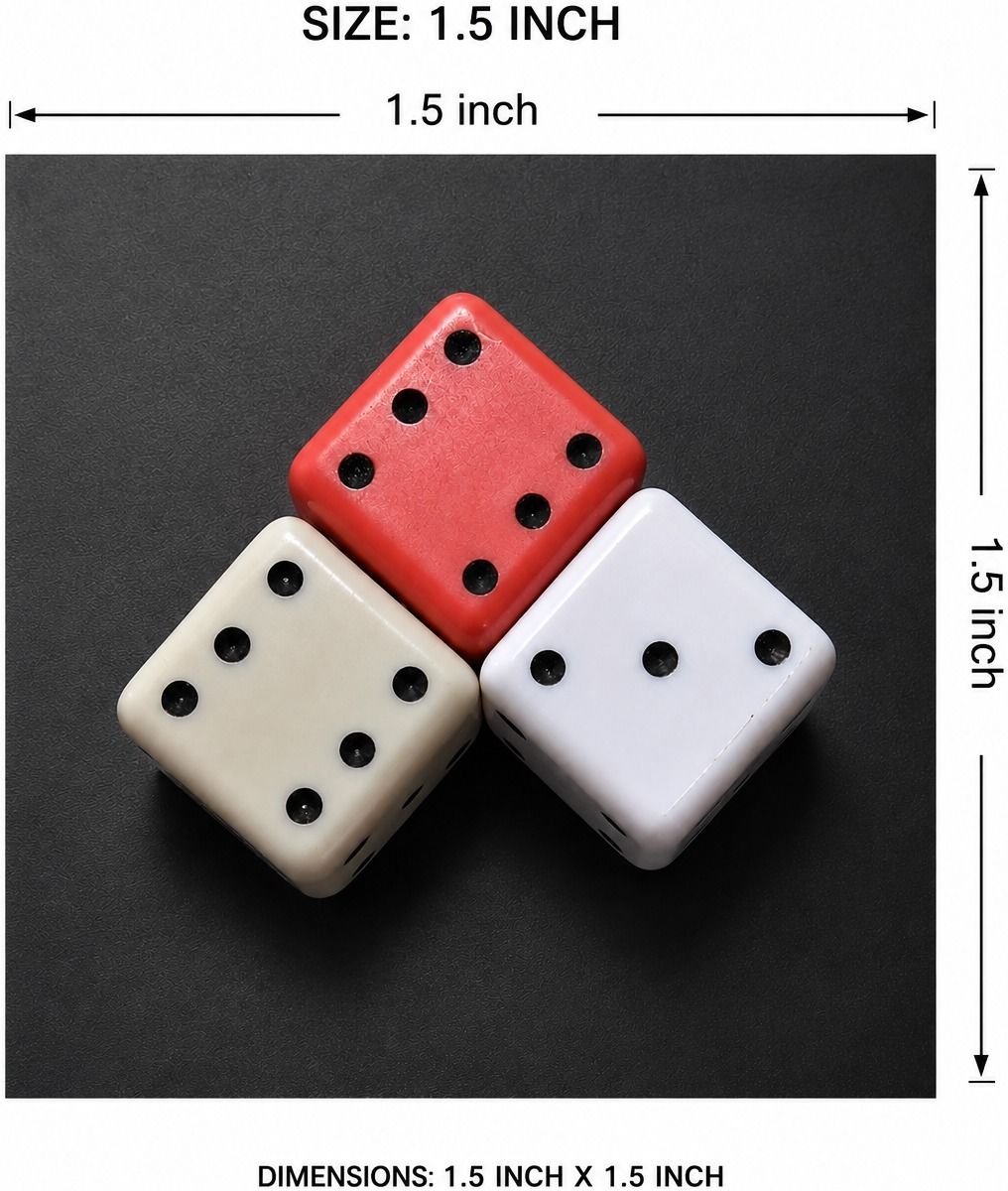 3 Playing Dice Plastic Game Dice with Clear Black Dots, Six Sided Number Cubes Board Game Accessories-image-15