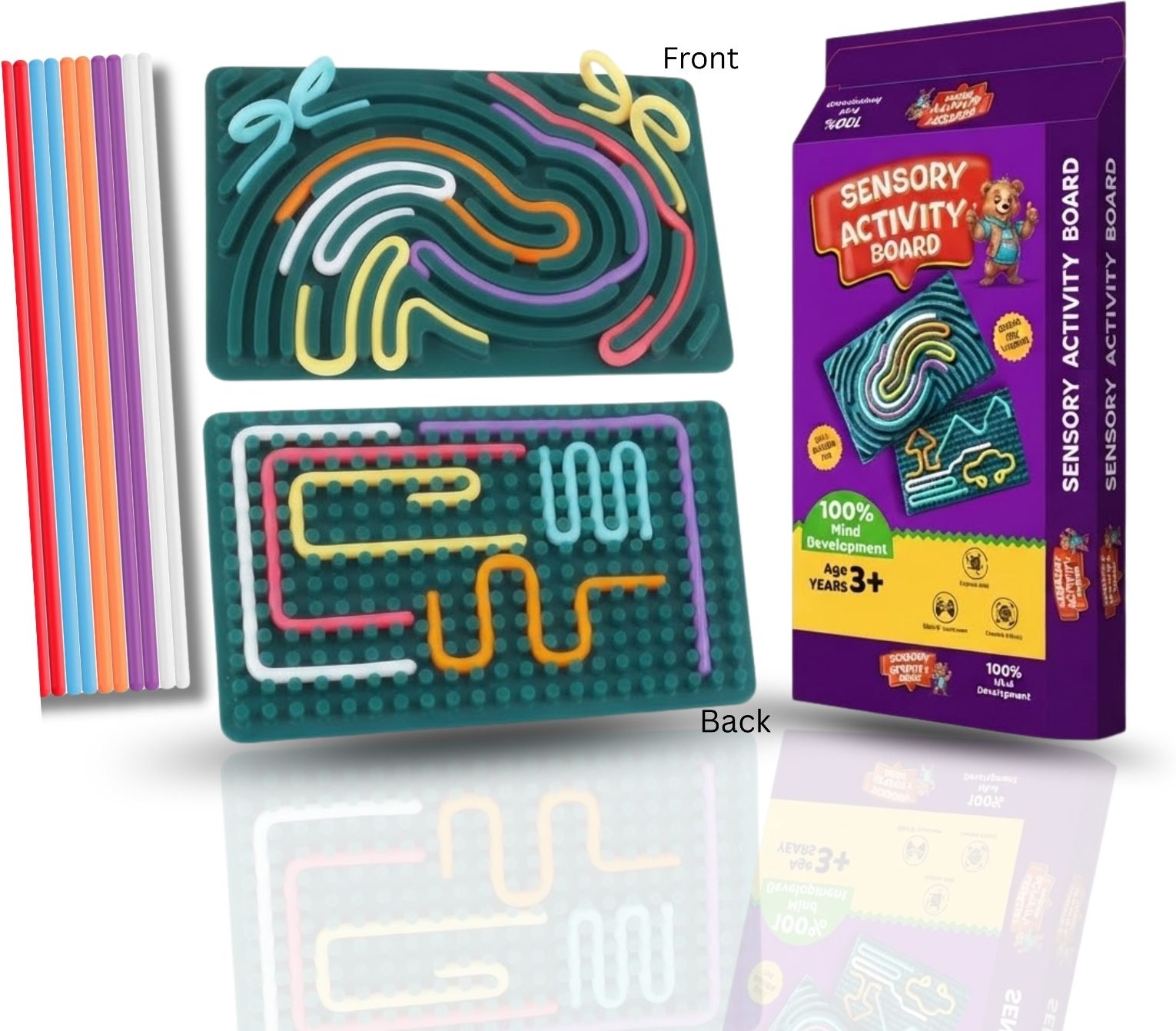 glenston Reusable Silicone Sensory Activity Board Educational Puzzle for Kids and Adults Board Game Accessories-picture-6