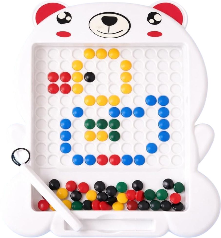 spocco Magnetic Bead Drawing Board for Kids with Pen Re-usable Educational Slate Toy 08 Educational Board Games-picture-17