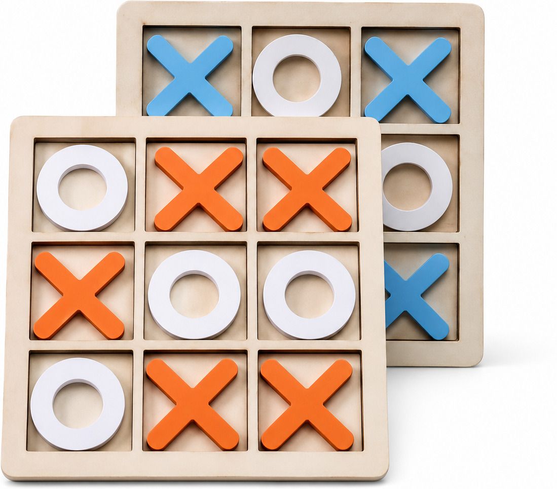 kidora traders Wooden Tic Tac Toe XO Board Game for Kids(pack of 1) Board Game Accessories-picture-11