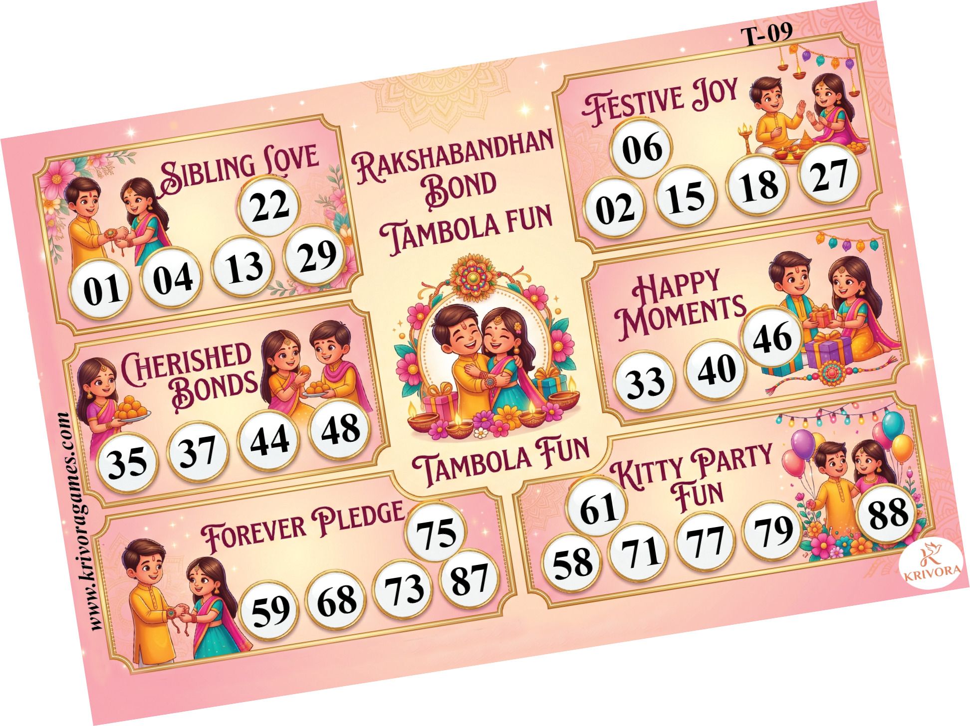 Raksha Bandhan Theme Tambola Housie Tickets - Rakhi Kukuba (Pack of 15) Board Game Accessories-image-49