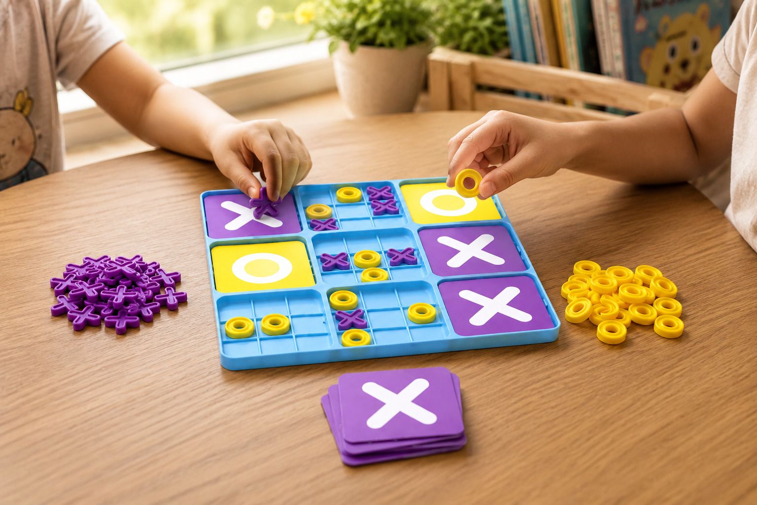 plasticnest Family Strategy Board Game for Kids Reusable Tic Tac Toe Learning Set Educational Board Games-picture-14