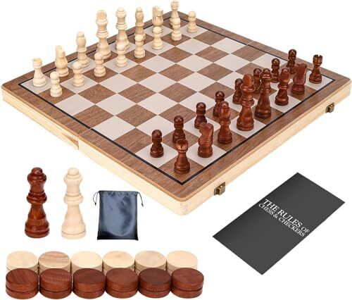 bestie toys Chess Board Sets Magnetic Chess Set for Adults & Kids, Checkers Board Game Strategy & War Board Game-picture-17