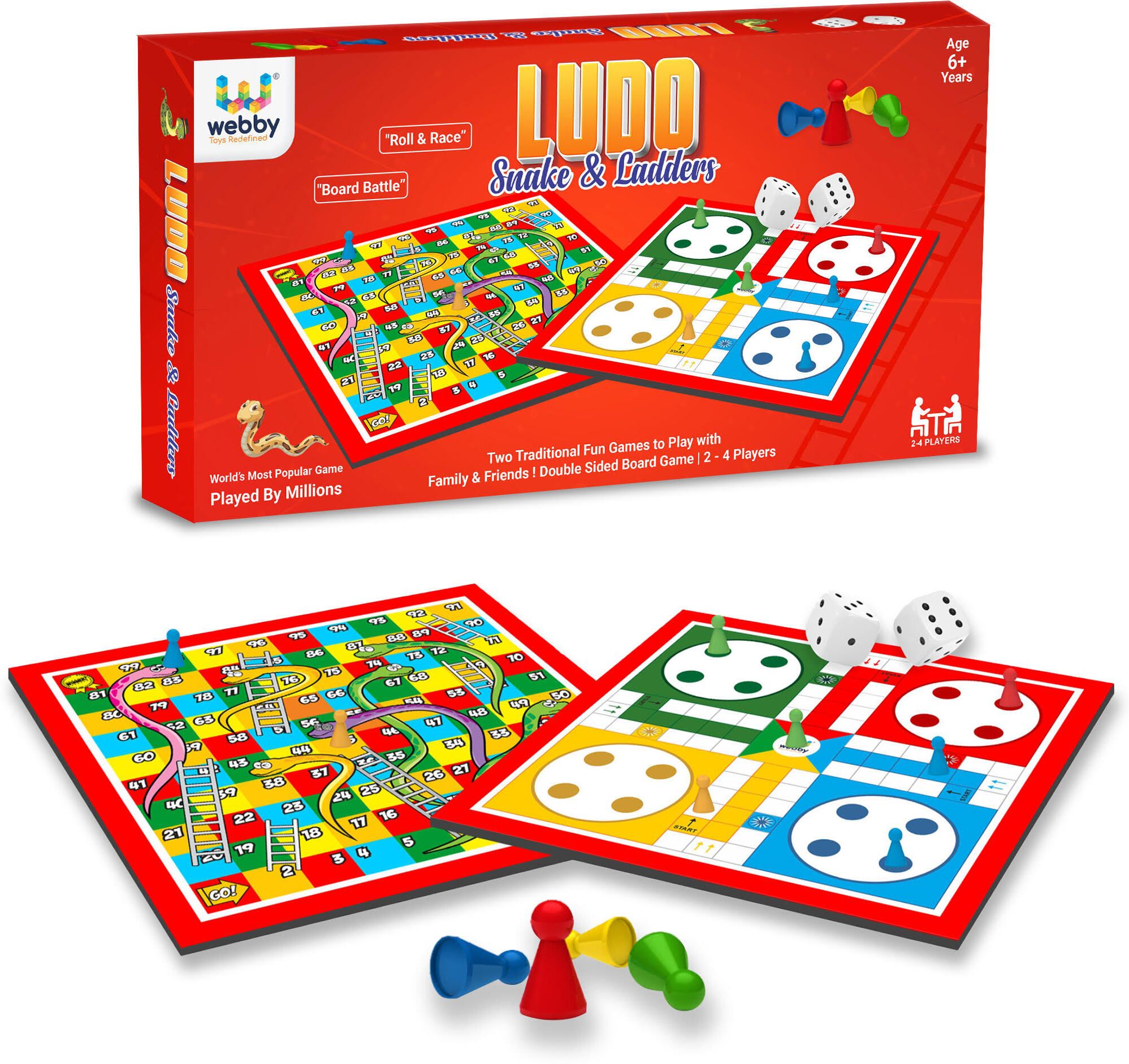 Ludo with Snake and Ladders Double Sided Family Board Game for Kids and Adults Party & Fun Board Game-image-49