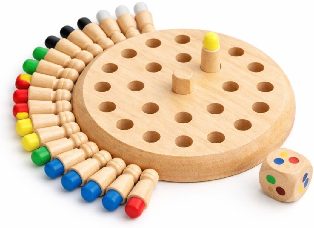 okechuku Wooden Color Memory Game Montessori Color Matching Puzzle Board Game Accessories-picture-2