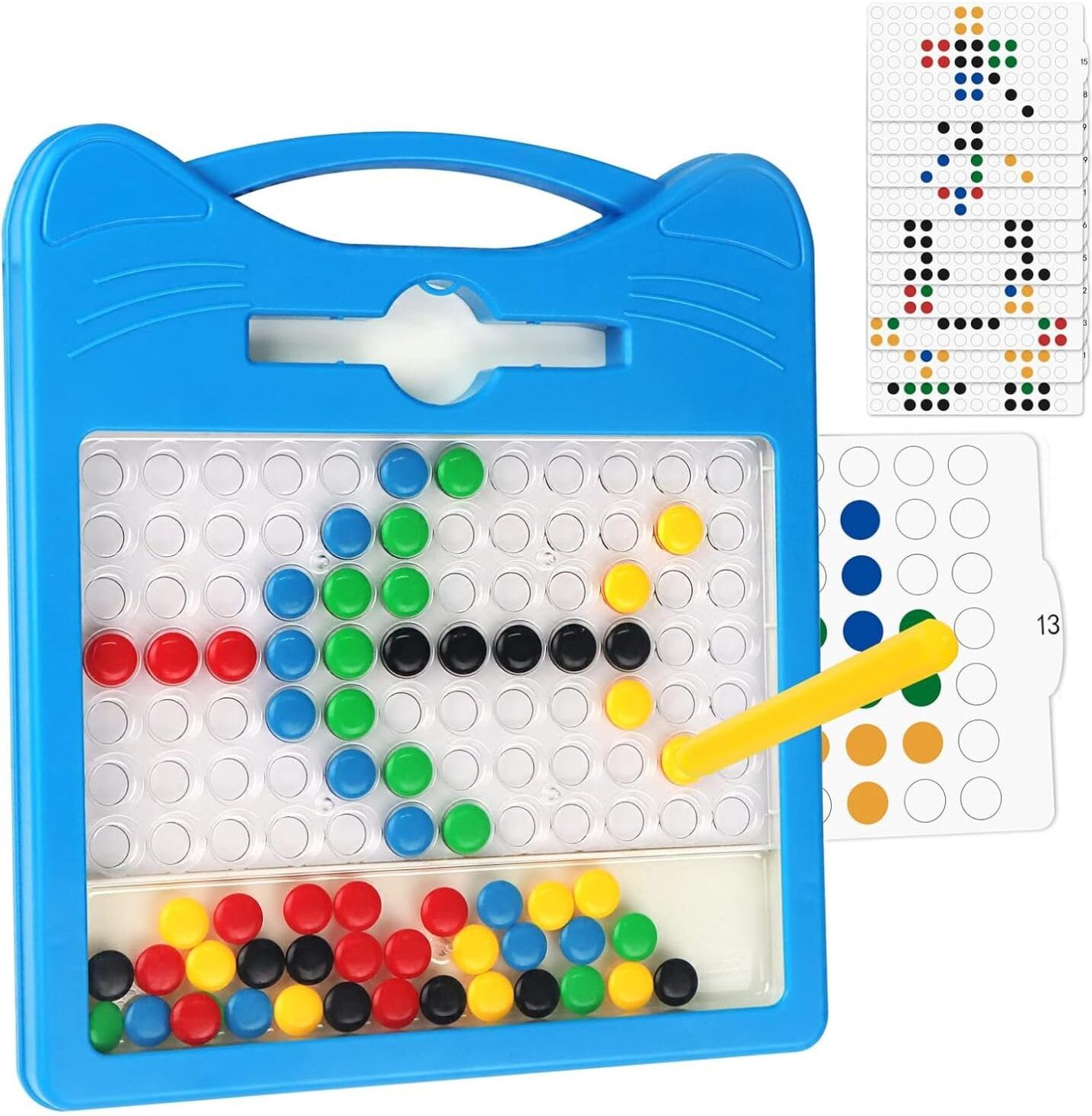 spocco Magnetic Dots Drawing Board with Magnetic Pen 12 Double Sided Cards 05 Educational Board Games-picture-42