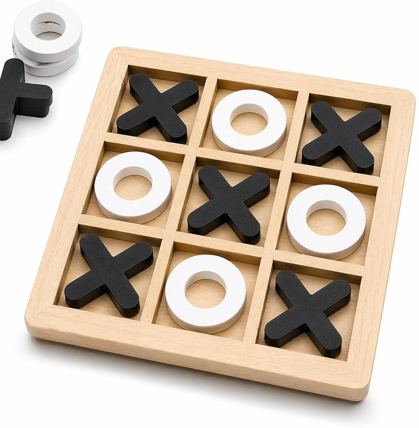 kidzblend Wooden Tic Tac Toe Board Game, Classic Strategy Game for Kids and Adults Educational Board Games-picture-16
