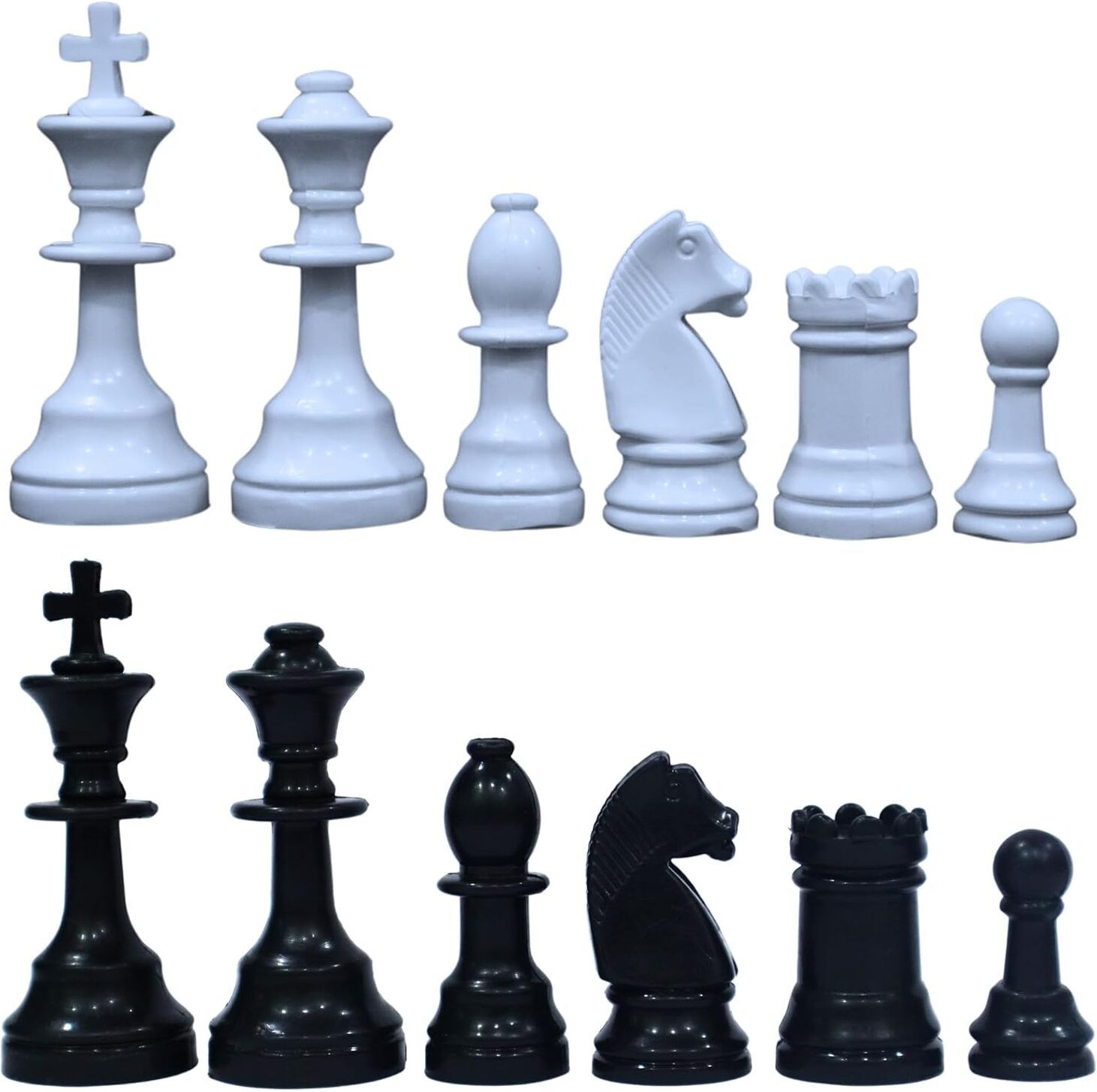 Plastic Chess Coins Set of 32 Non Magnetic Chess Pieces for All Chess Board 10 Carrom Board Game-image-46
