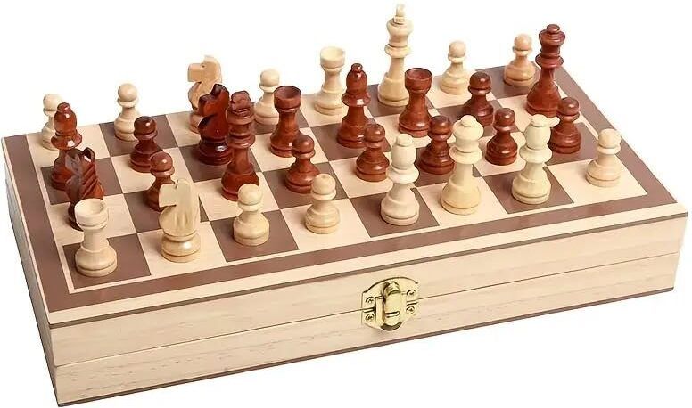 spocco 11x11 Inch Wooden Folding Chess Set with 32 Wooden Pieces Board Game Set 08 28 cm Chess Board-picture-46