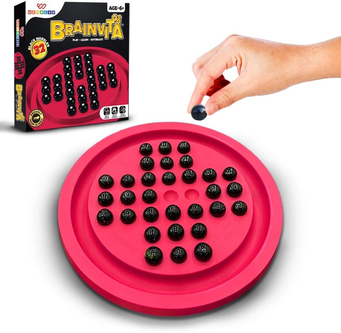 Brainvita Board Game for Kids 6 7 8 9+ Brain Teasing Mind Challenging Mind Game Educational Board Games-image-12