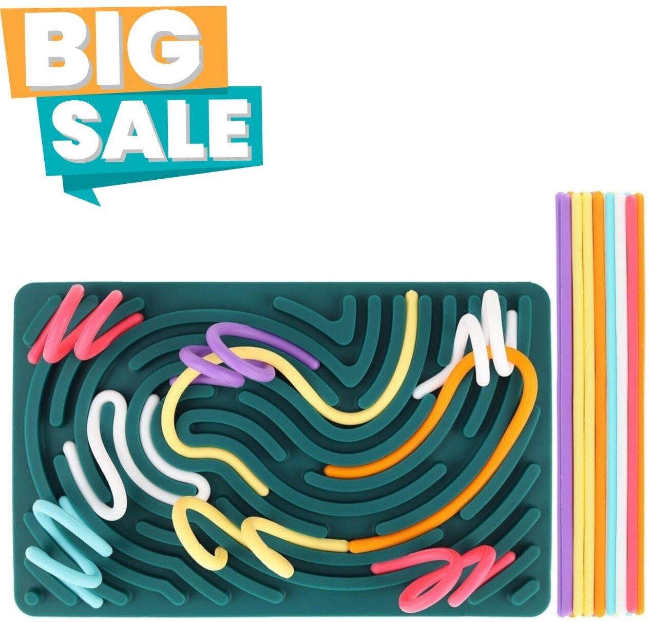 glenston Educational Sensory Activity Board Silicone Maze Puzzle Toy for Boys and Girls Board Game Accessories-picture-3