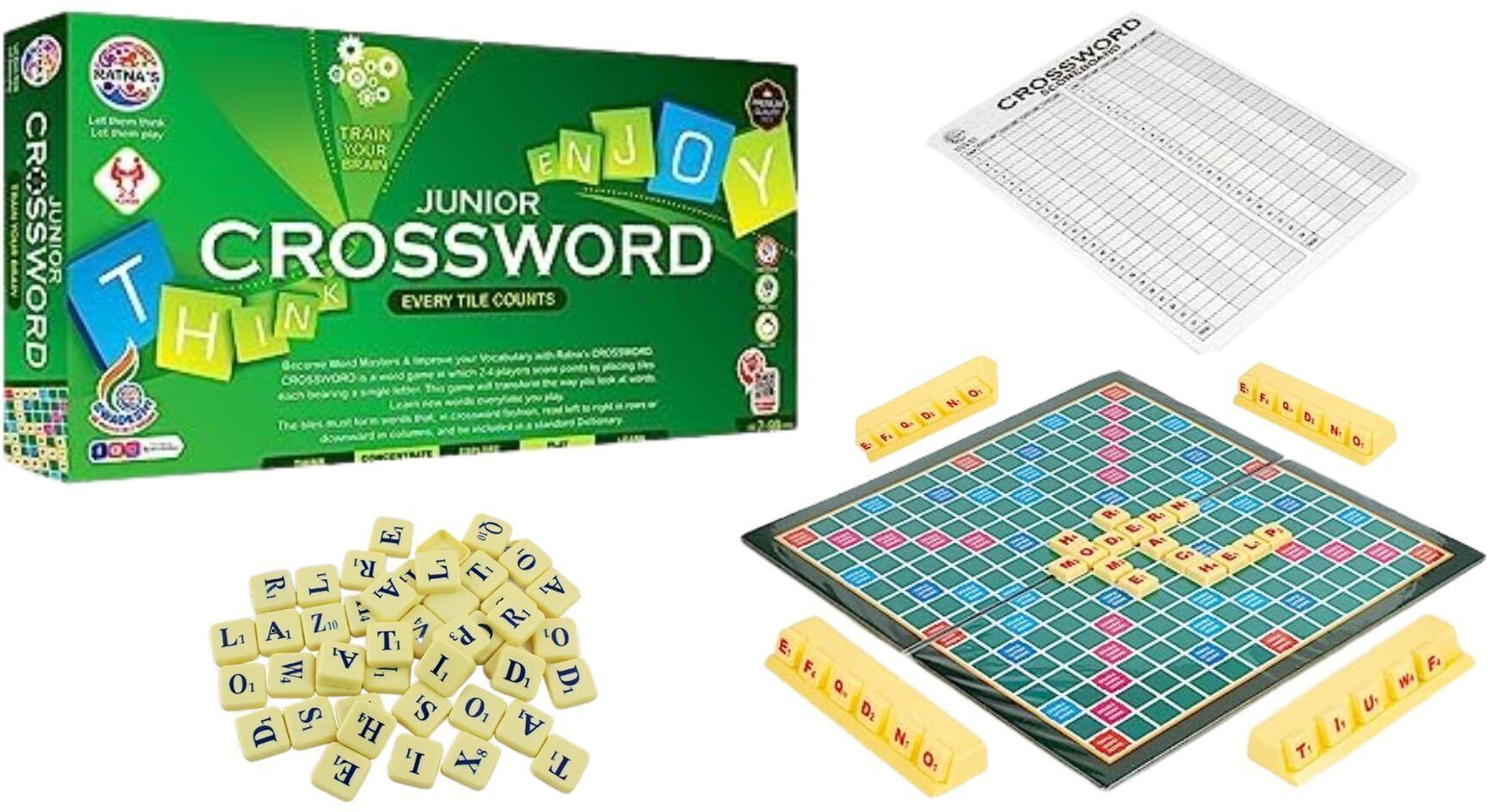 Crossword English Word Puzzle Game for Kids - Vocabulary Builder for Kids Board Game Accessories-image-9