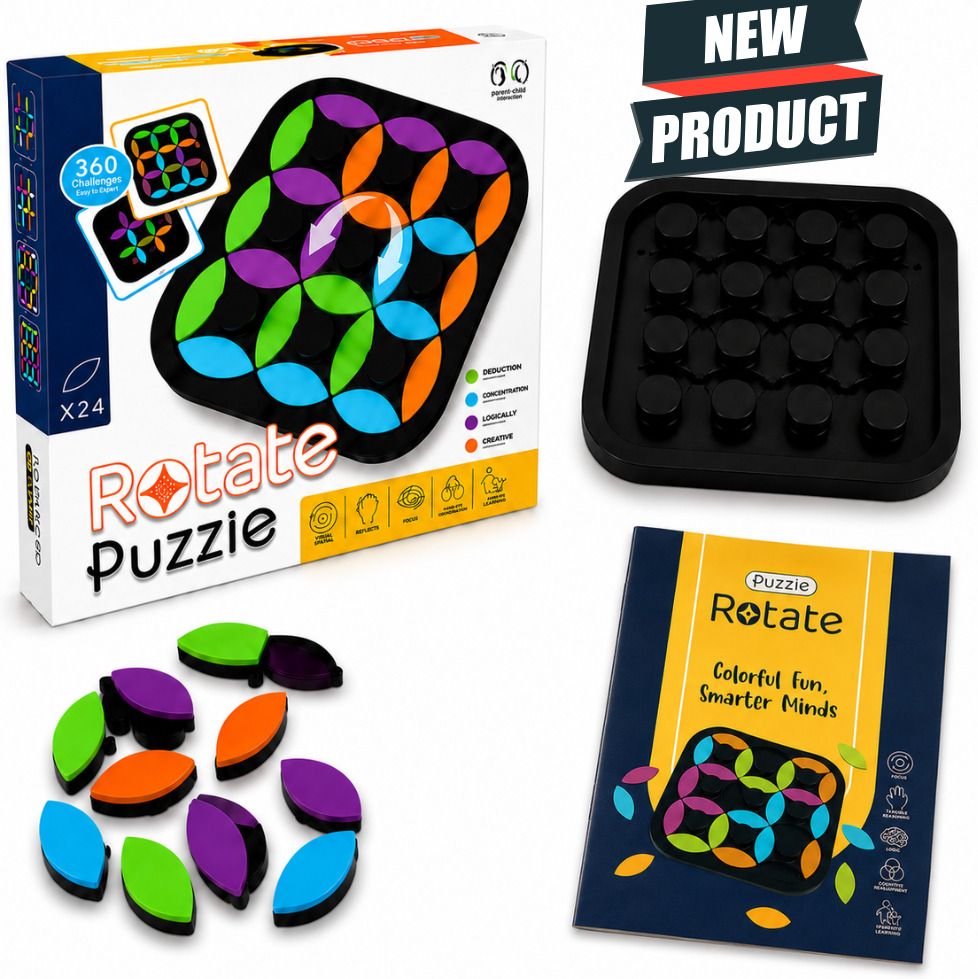 Educational Color Puzzle Board Game with Rotating Pieces for Kids 3 Plus Educational Board Games-image-6