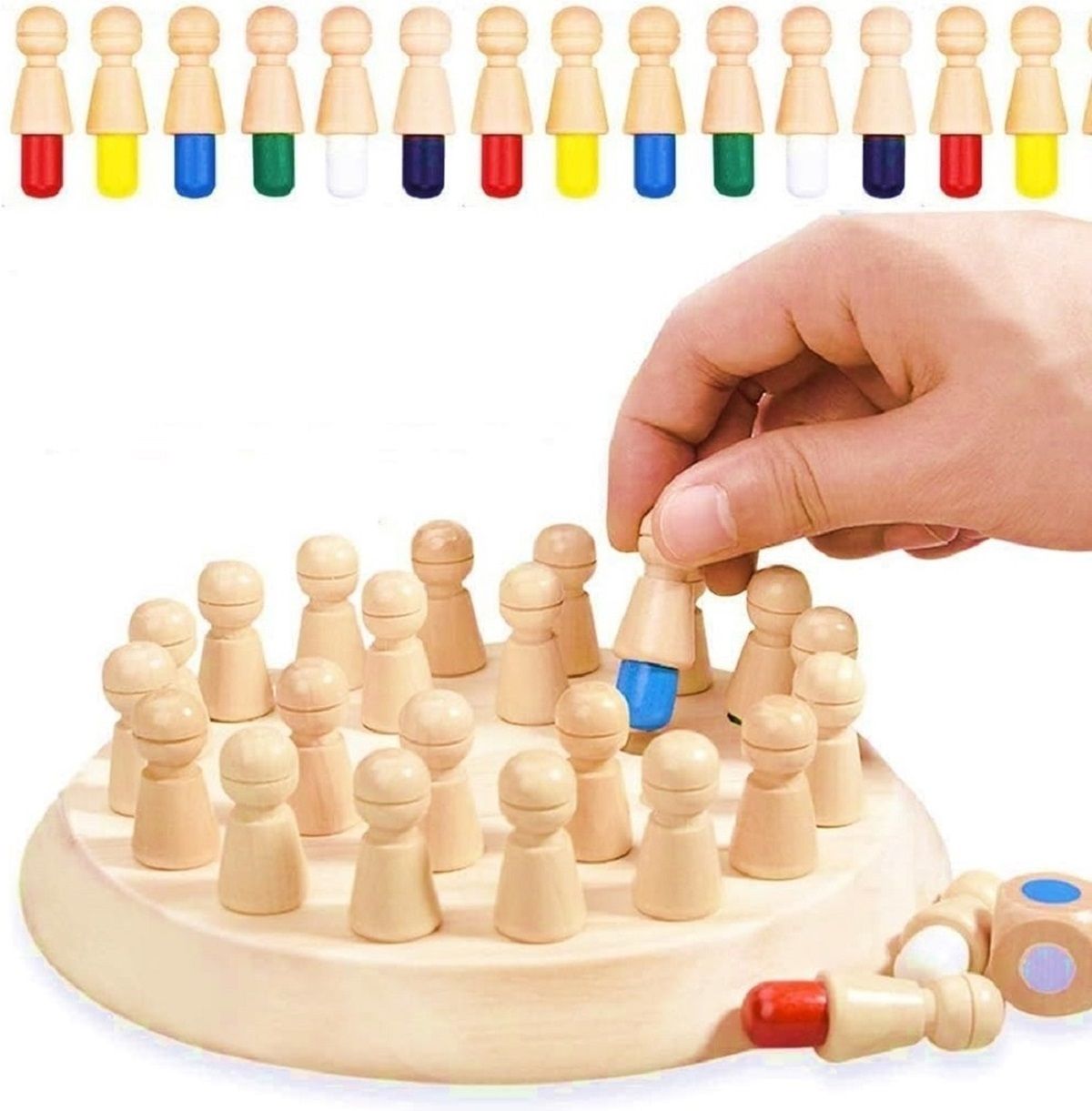 super toy Wooden Memory Chess Brain Training Montessori Game Set For Kids Educational Board Games-picture-6