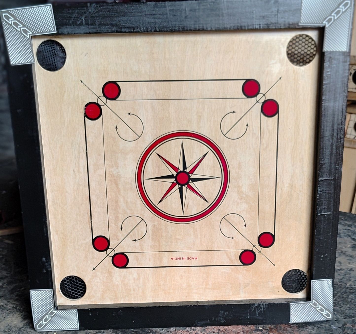 SMALL BLACK CC 1.5 cm Carrom Board-image-10
