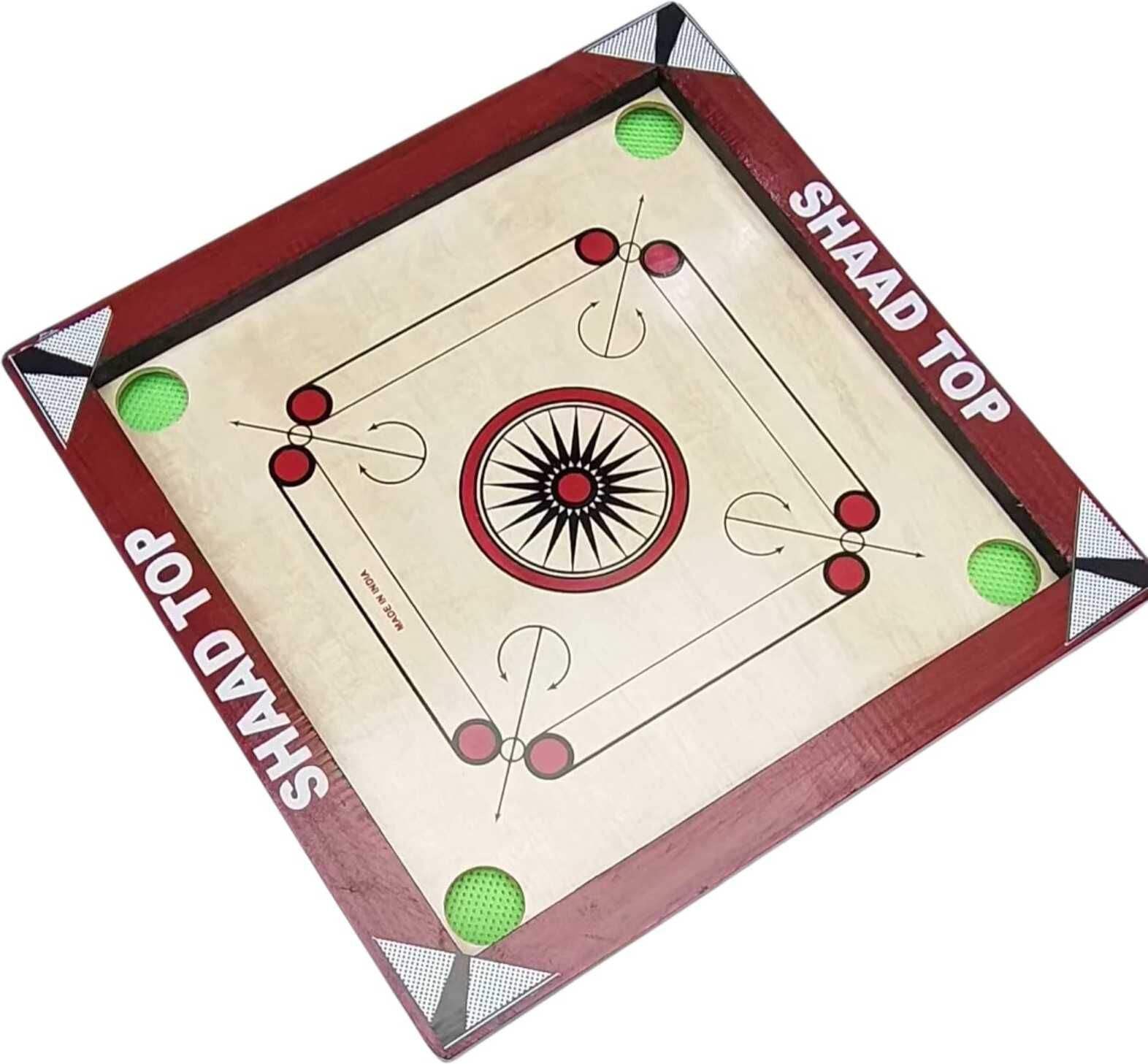 RAPTOR RED PRIUMIM 20 INCH CARROM BOARD WITH CRISTAL COINS AND DISCO POWDER 4 cm Carrom Board-image-48
