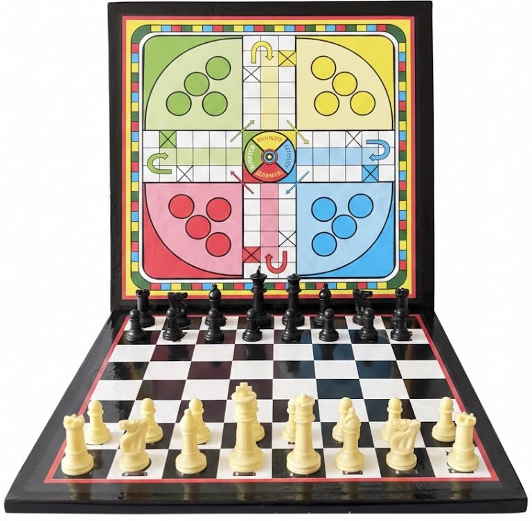kaushik brothers Chess with Ludo Board 2 in 1 with Dice, Coins and Chessman | (12 x 12 Inches) 30 cm Chess Board-picture-34