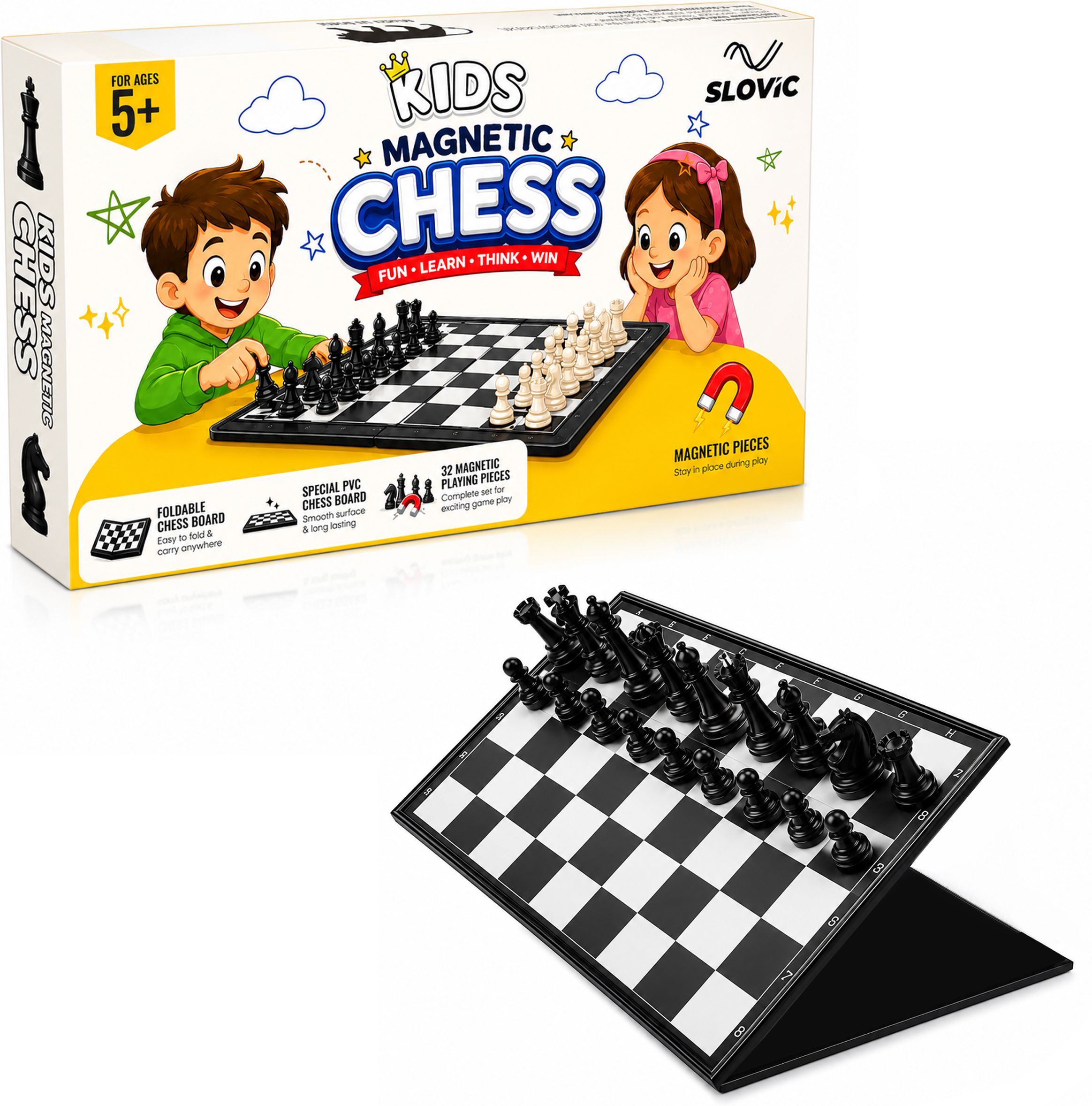Magnetic Chess Board | 14 Inches | Magnetic Board Games for Family & Kids 35 cm Chess Board-image-8